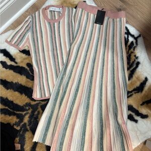 Luxe Multicolor Striped Knit Ensemble